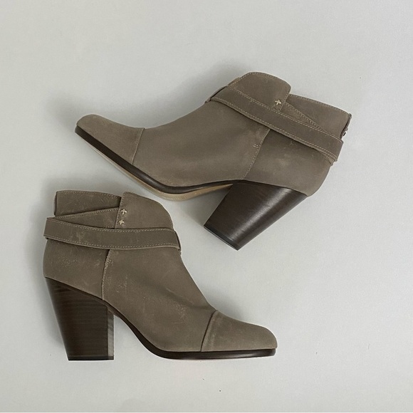 Rag & Bone Bone Harrow Booties in Stone Waxy Suede - Picture 7 of 13